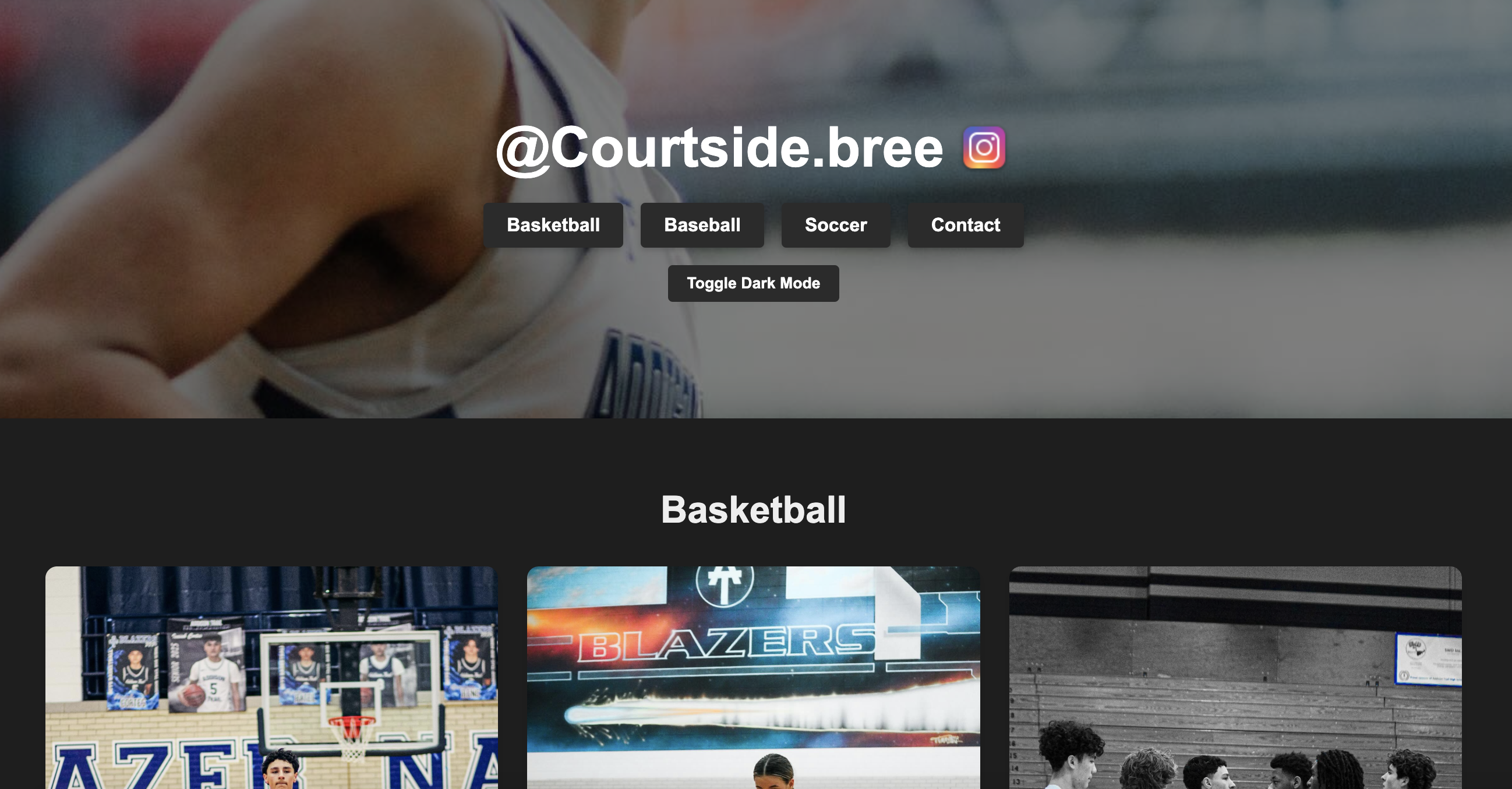 Courtside.Bree Photographer Portfolio Screenshot